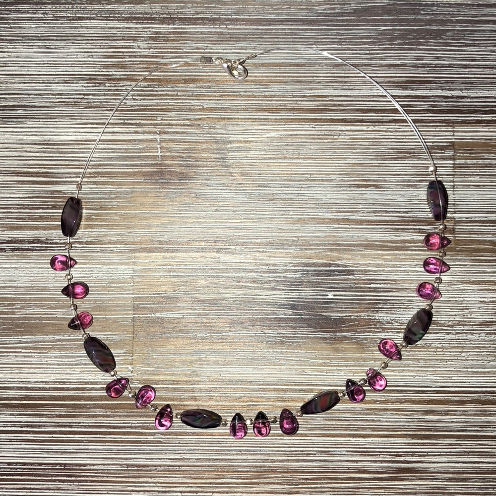 purple beaded necklace